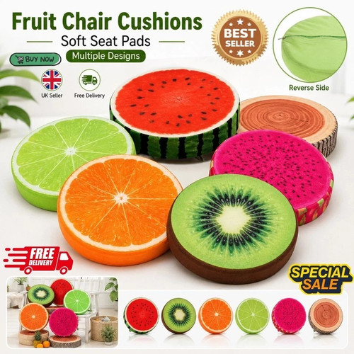 Colorful fruit chair cushions - colorful,