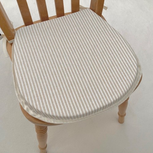 White beige ticking - &,