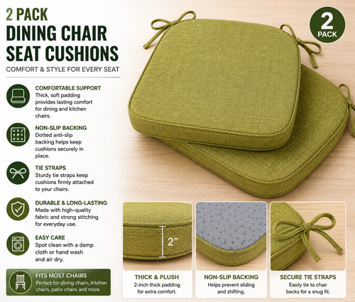 Pack green dining chair seat - pack,