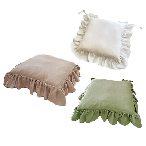 Ruffled chair cushion with - chair,
