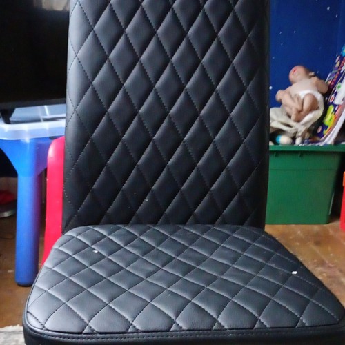 Black faux leather quilted - leather,